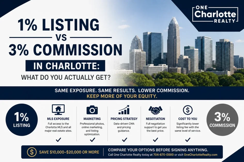 1% commission realty Charlotte NC