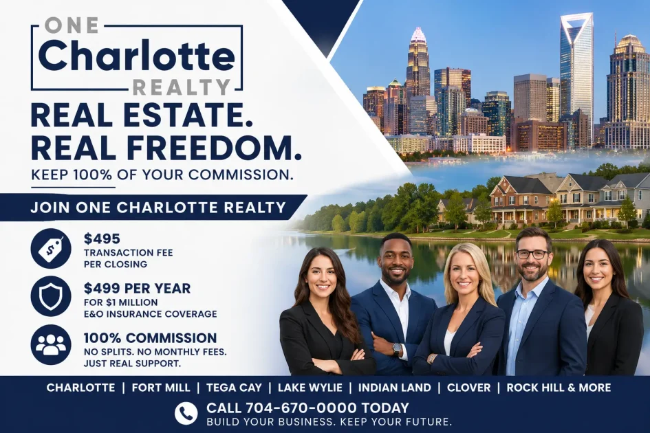 SC Realtors - Join 100% Commission Real Estate Brokeage One Charlotte Realty