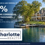 One Charlotte Realty 1% listing commission for Cornelius NC and Lake Norman home sellers, featuring a waterfront home